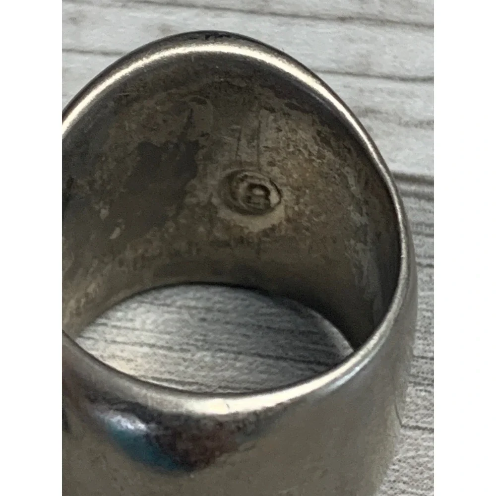 Vtg Nine West Mens Chunky Sterling Silver Dome Wide Band Cigar Ring Sz 8.5